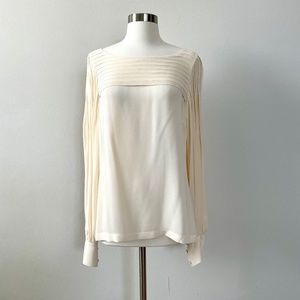 Escada 100% Silk Ivory Blouse, Size 38/8